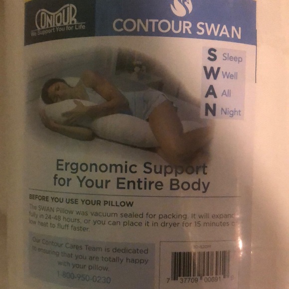 Contour Swan Body Pillow with pillowcase and mesh bag - Picture 1 of 6